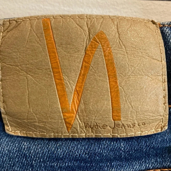 NUDIE Sz 33 Steady Eddy II Indigo Shades Colour Button Fly Organic Cotton Jeans - Picture 9 of 15